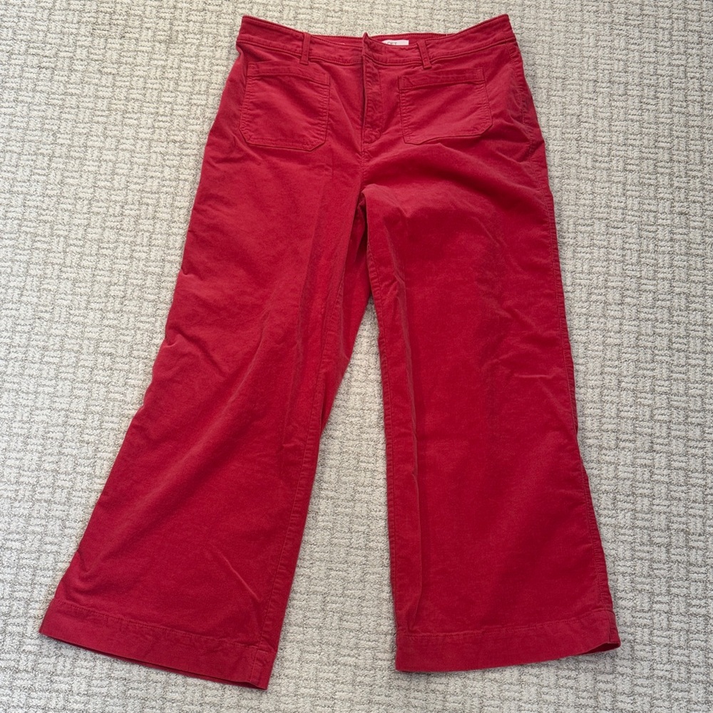 LOFT Red Wide-Leg Pants